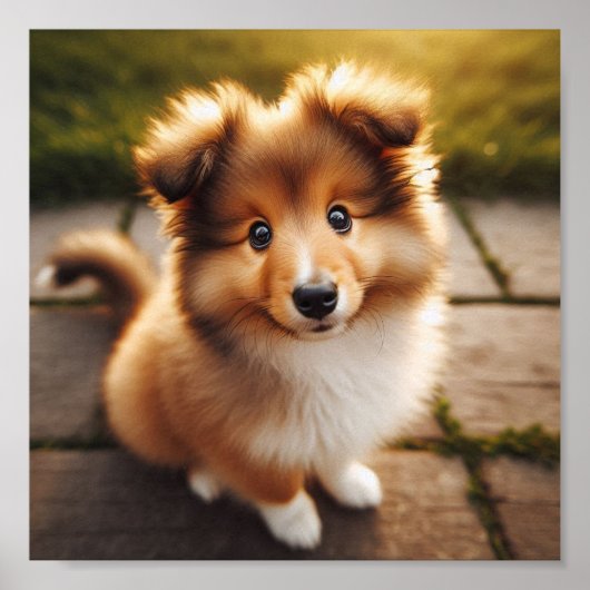 Een schattige Shetland Sheepdog puppy Poster (Voorkant)