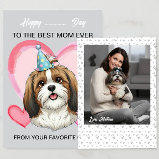 Een schattige Shih Tzu op een speciale gelegenheid Feestdagenkaart