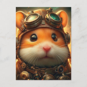 Een schattige steampunk hamster briefkaart