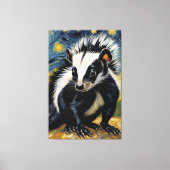 Een schattige stinkdier in een sterrennacht canvas afdruk (Voorkant)