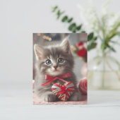 Een schattige Valentijn Kitten Briefkaart (Staand voorkant)