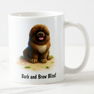 Een Schattigee 3D-geschilderde Tibetaanse Mastiff Koffiemok