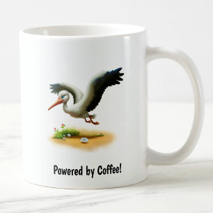 Een Schattigee 3D Painted Stork Coffee Mok