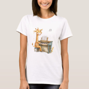 Een Schattigee Baby-Giraffe speelt gitaar T-shirt