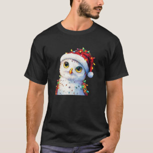 Een Schattigee besneeuwde uil die een kerst Pet me T-shirt