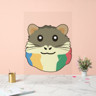 Een Schattigee Cartoon met een veelkleurige sjaal Acryl Bord