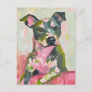 Een Schattigee Dog Grey Pittie Mix Briefkaart