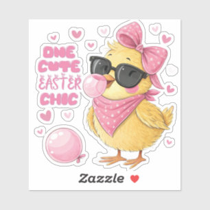 Een Schattigee Easter Chic Chic Blowing Bubbles Sticker