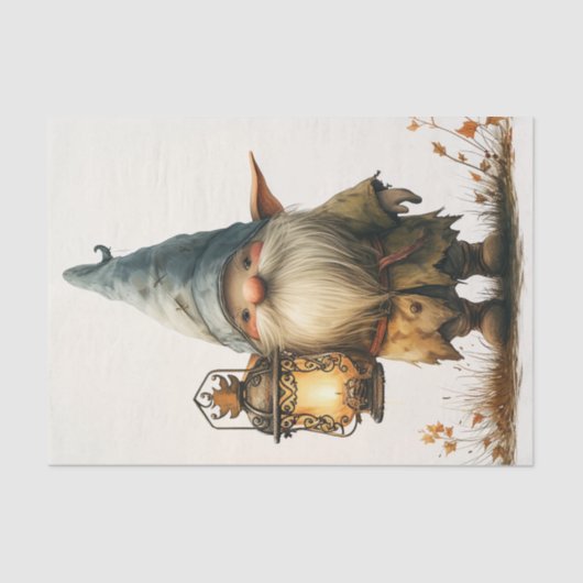 Een Schattigee Gnome met lantaarn Tissuepapier (Voorkant)