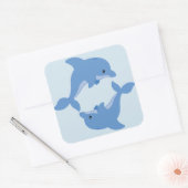 Een Schattigee Happy Dolphin Vierkante Sticker (Envelop)