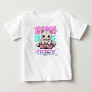 Eén Schattigee Kawaii Gamer Cat, game over Print
