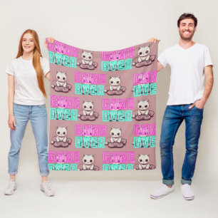Een Schattigee Kawaii Gamer Cat, spel over Pattern Fleece Deken