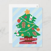 Een Schattigee kerst Feestdagenkaart (Voorkant / Achterkant)