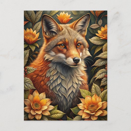 Een Schattigee rode vos Briefkaart (Voorkant)