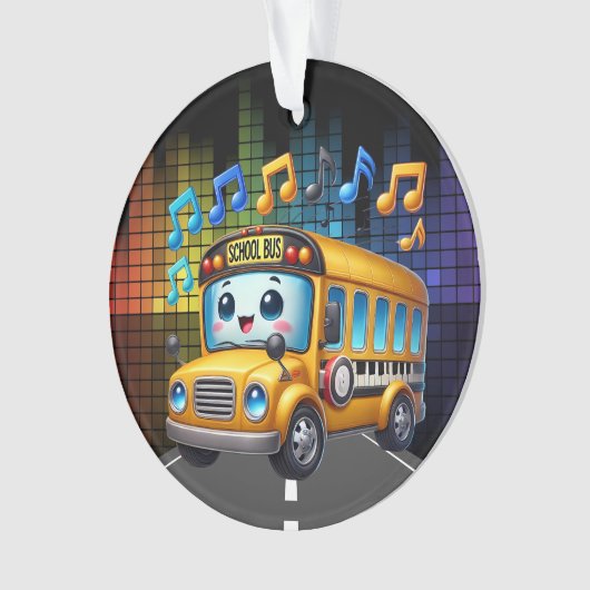 Een SCHATTIGEE schoolbus Ornament (voorkant)