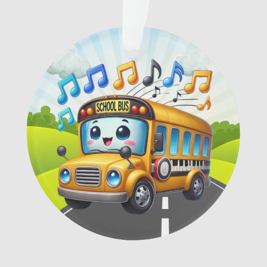 Een SCHATTIGEE schoolbus Ornament (voorkant)