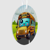 Een SCHATTIGEE schoolbus Ornament (voorkant)