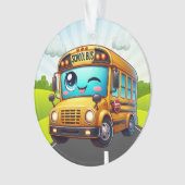 Een SCHATTIGEE schoolbus Ornament (voorkant)