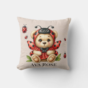Een Schattigee teddybeer verkleed als een lievehee Kussen