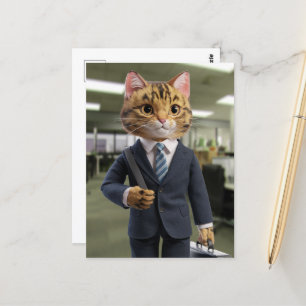 Een Schattigee zakelijke kat Briefkaart