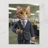 Een Schattigee zakelijke kat Briefkaart (Voorkant)