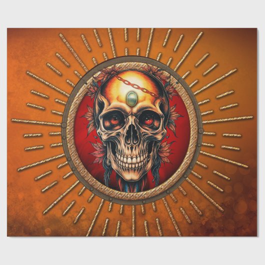 Een schedel cadeaupapier (Vlak)