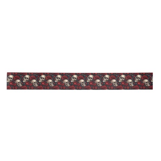 Een schedel en Rozen serie Design 10 Lint (Voorkant)