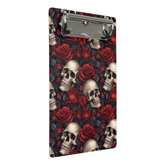 Een schedel en Rozen serie Design 10 Mini Klembord (Schuin)