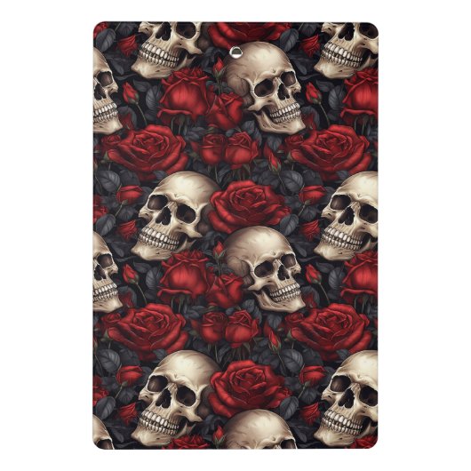 Een schedel en Rozen serie Design 10 Mini Klembord (Achterkant)