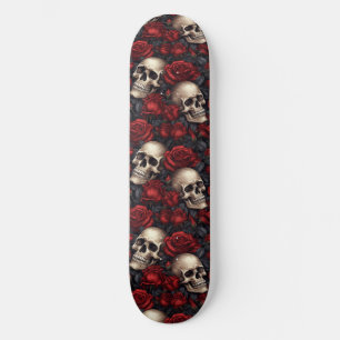Een schedel en Rozen serie Design 10 Skateboard