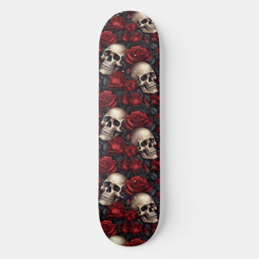 Een schedel en Rozen serie Design 10 Skateboard (Voorkant)