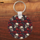 Een schedel en Rozen serie Design 10 Sleutelhanger (Achterkant)