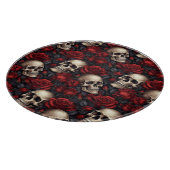 Een schedel en Rozen serie Design 10 Snijplank (Hoek)