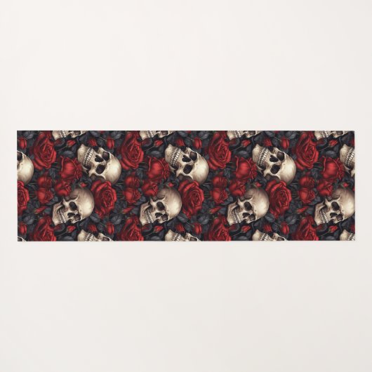 Een schedel en Rozen serie Design 10 Yogamat (Achterkant (horizontaal))