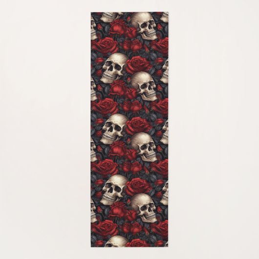 Een schedel en Rozen serie Design 10 Yogamat (Achterkant)