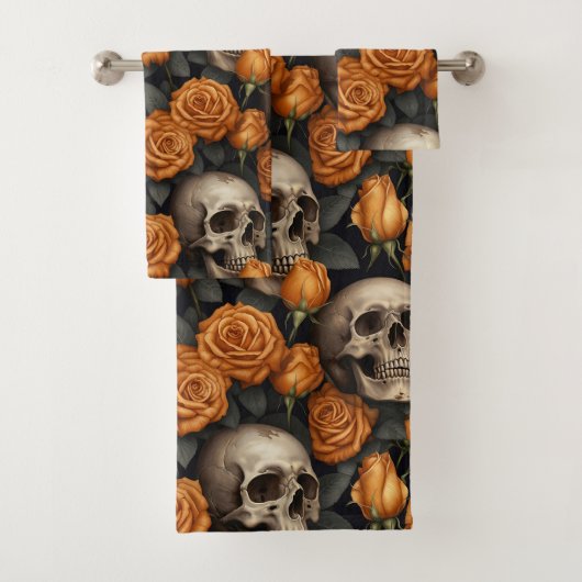 Een schedel en Rozen serie Design 11 Bad Handdoek (Insitu)