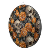 Een schedel en Rozen serie Design 11 Dartbord (Voorkant Rechts)