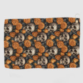 Een schedel en Rozen serie Design 11 Golfhanddoek (Horizontaal)