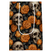 Een schedel en Rozen serie Design 11 Medium Cadeauzakje (Achterkant)