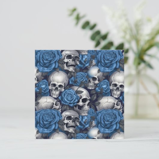 Een schedel en Rozen serie Design 12 (Staand voorkant)