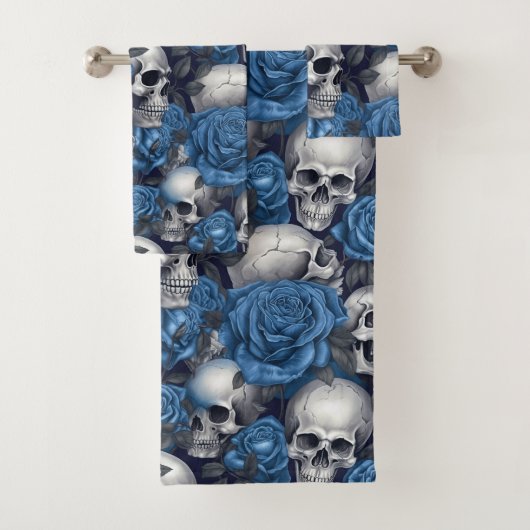 Een schedel en Rozen serie Design 12 Bad Handdoek (Insitu)