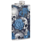 Een schedel en Rozen serie Design 12 Heupfles (Rechts)