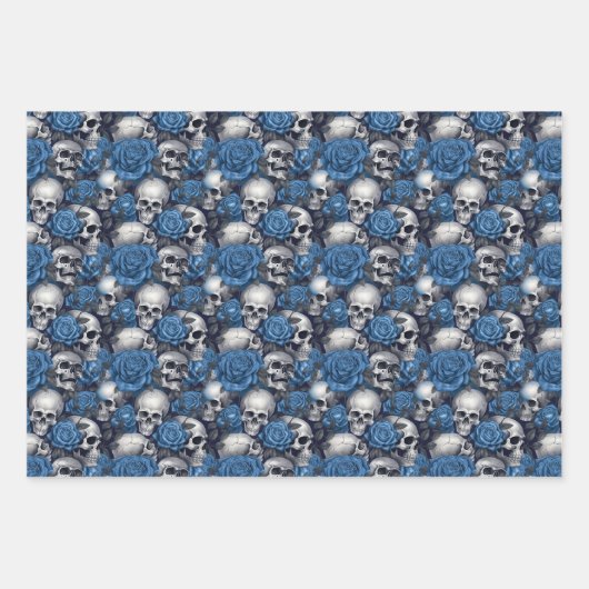 Een schedel en Rozen serie Design 12 Inpakpapier Vel (Voorkant 3)