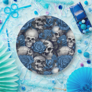 Een schedel en Rozen serie Design 12 Papieren Bordje