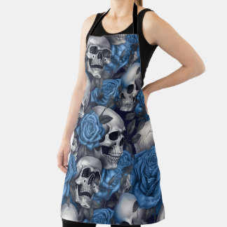 Een schedel en Rozen serie Design 12 Schort