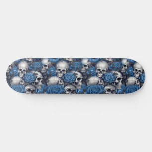 Een schedel en Rozen serie Design 12 Skateboard