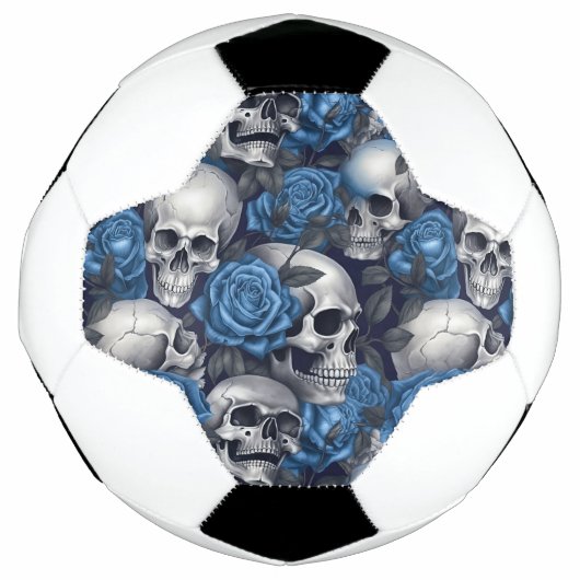 Een schedel en Rozen serie Design 12 Voetbal (Voorkant)
