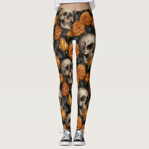 Een Schedel en Rozen Serie Ontwerp 11 Leggings