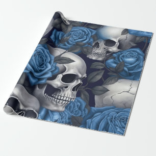 Een Schedel en Rozen Serie Ontwerp 12 Cadeaupapier