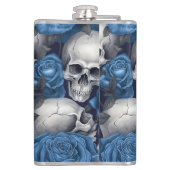 Een Schedel en Rozen Serie Ontwerp 12 Heupfles (Achterkant)